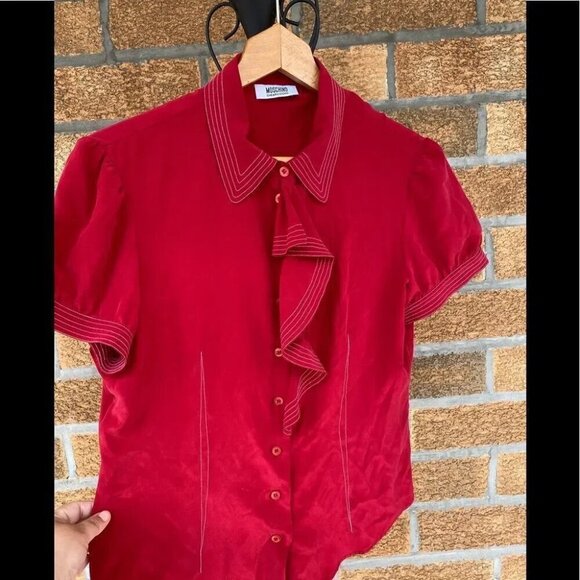 Moschino cheap and chic silk blouse size 12 - Picture 5 of 11